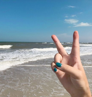 Peace symbol at the beach